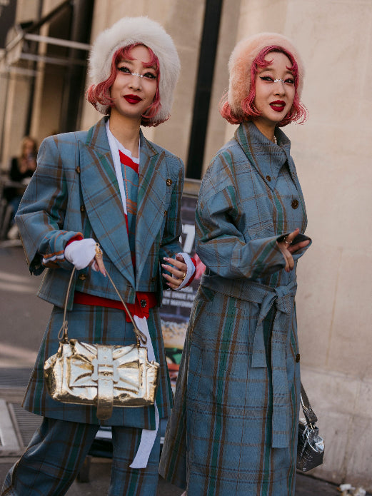 Ami & Aya wearing our Magda headbands Paris Fashion Week F/W 2025