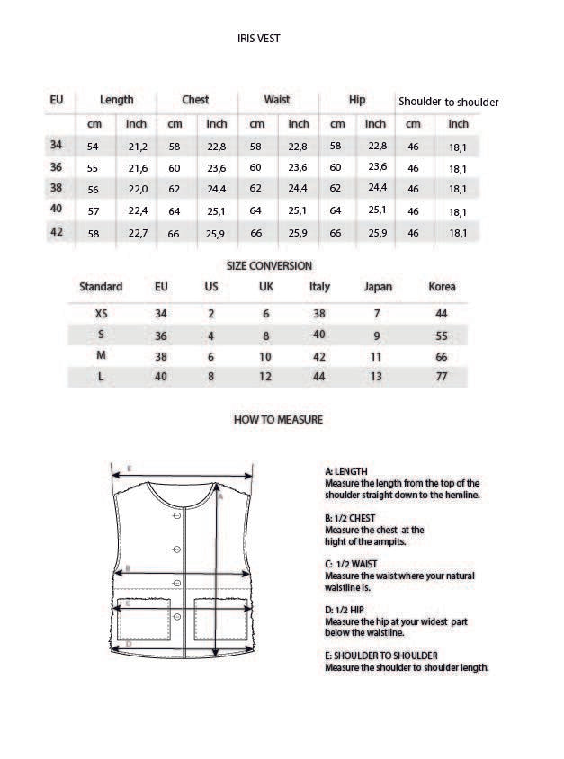 IRIS リバーシブルベスト ブラック＆アイボリー