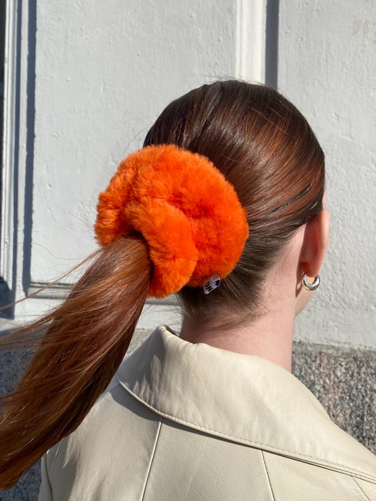 CHRISTY Hair Scrunchie Orange